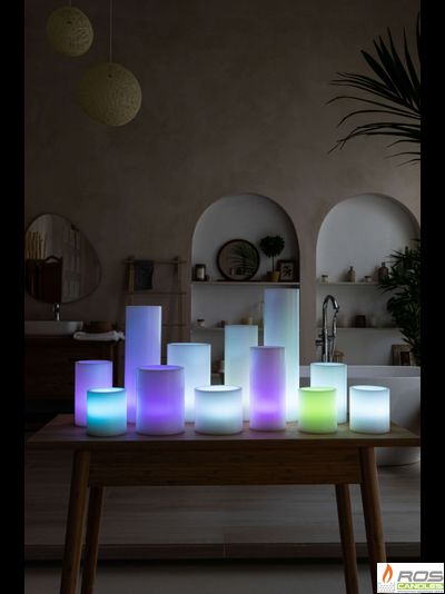 Большой набор LED свечей с парафиновыми плафонами, "Цветной"