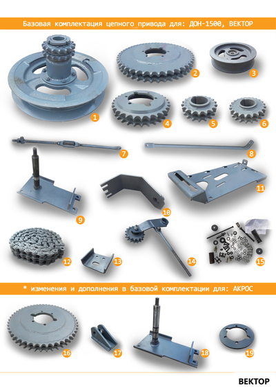 Привод 10.24.00.000 цепной молотильного барабана Дон Вектор