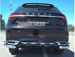 Защита заднего бампера угловая двойная для Haval F7/F7x (2019-2022)