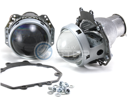 Комплект Hella 3R H7 с рамками для замены штатных ксеноновых / галогенных линз автомобиля Mitsubishi Pajero 4 (2006 - 2014)