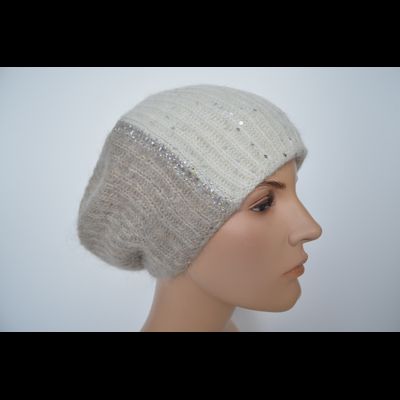 Vizio берет 1641 белый с бежевым