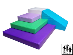 Мягкий модульный Спортивный комплекс «Островок-2» белый / голубой / сиреневый / зеленый / фиолетовый