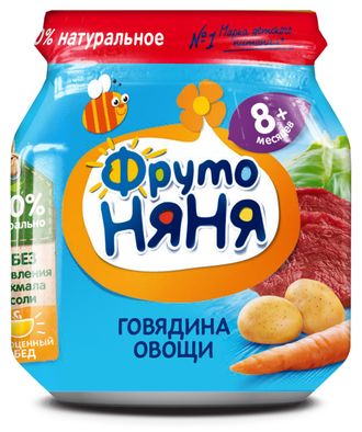 ФРУТОНЯНЯ 100г пюре ГОВЯДИНА с овощами