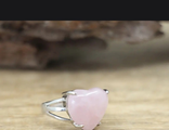 Кольцо розовый кварц