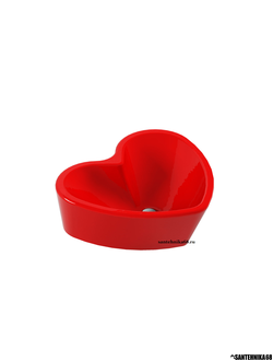 Умывальник накладная раковина Sanita luxe LOVE IS белый красный черный LOVSLWB03