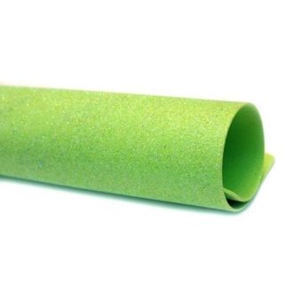 Фоамиран глиттерный (перламутровый) цвет зеленое яблоко (№27) , 20*30 см, 2 мм