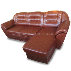 ПП029 Диван угловой Дублин-2 (дельфин, оттоманка). Размер: 2750*1000*1700. Спальная зона: 1270*2100.