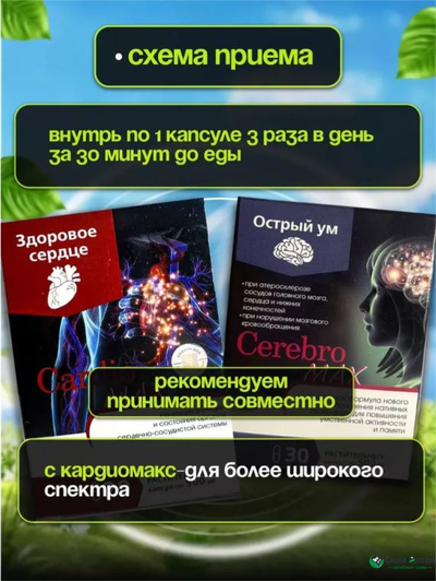 Церебромакс,  для повышения умственной активности, памяти и концентрации