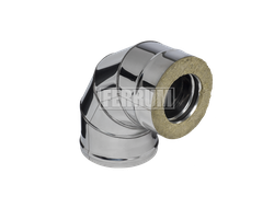 Сэндвич-колено 90° (430/0,8мм + нерж.) Ф110х200