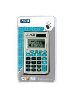 Калькулятор Milan 8-разр, в чехле, двойное питание, серо-голубой 150208BBL
