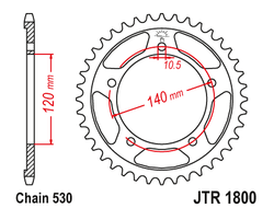 Звезда ведомая (40 зуб.) RK B6839-40 (Аналог: JTR1800.40) для мотоциклов Suzuki, Triumph