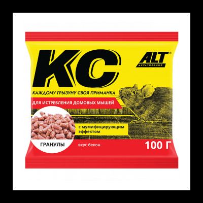 ALT КС Гранулы от домовых мышей со вкусом бекона, 100 г