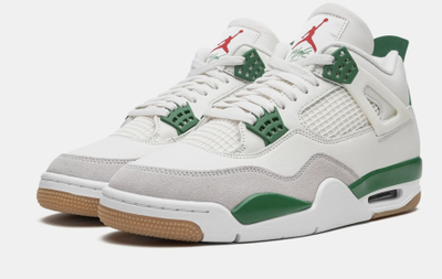 Nike Air Jordan 4 Retro Sb Pine Green (Белые) сбоку