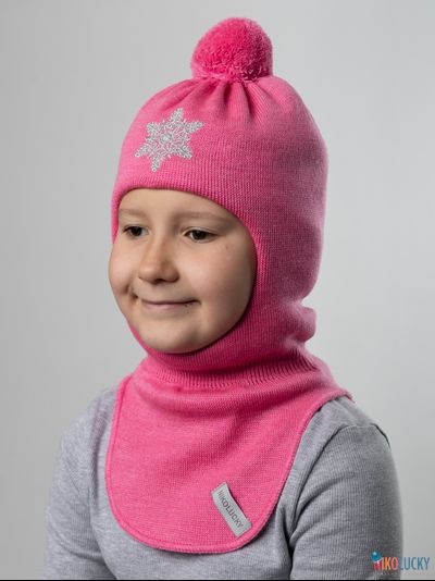 Шапка-шлем 23101-04 с утеплит., хб подклад, ярко-розовый 48-50