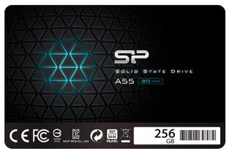 SSD 256GB SSD Silicon Power 3D NAND A55 SLC Cache Performance Boost SATA III 2.5&quot; 7mm (0.28&quot;) Internal Solid State Drive (SP256GBSS3A55S25) - 19500 тенге