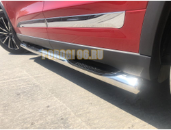 Пороги труба с проступью d76 для Chery Tiggo 8 Pro 2021-