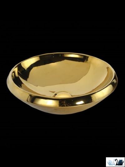 Накладная раковина круглая 45 см Mono Creavit Золотого цвета