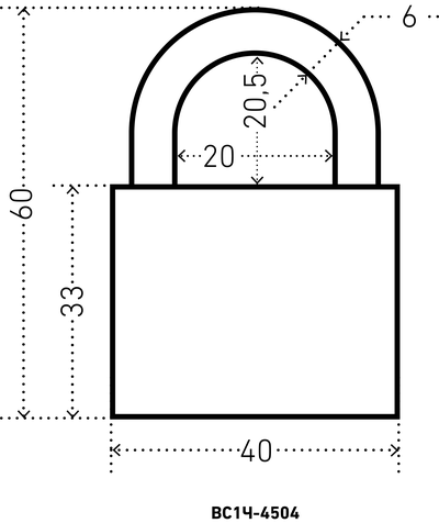 Замок навесной Аллюр ВС1Ч-4504 d6мм 5кл.  [39253]