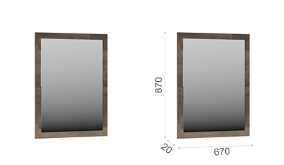 Зеркало Стокгольм, дуб гранж песочный, железный камень