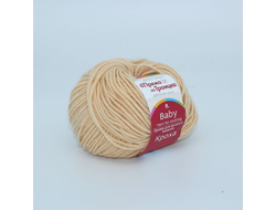 Пряжа Кроха Троицкая Состав: 20% мериносовая шерсть, 80% акрил, Вес и длина нити в мотке: 50 г, 135 м. цвет светлый беж  1008