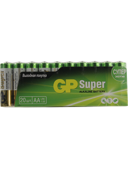 Батарейка AA щелочная GP Super 15A-2CRVS20 1.5V 20 шт