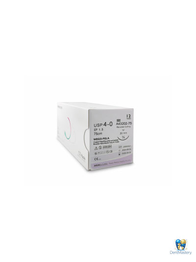 Нить хирургическая WEGO PGLA USP 4-0, MP 1,5 75 см – рассасывающаяся, фиолетовая, аналог Vicril