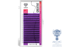 Ресницы фиолетовые LOVELY Creative - 16 линий - MIX (С 0.07 7-13мм)