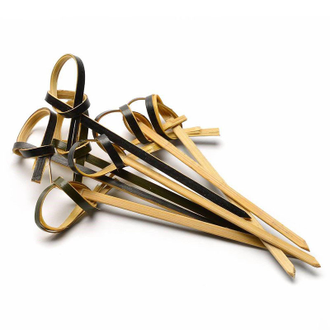 Пика бамбуковая Узелок Черный, 9 см, 100 штук /1/ Акция