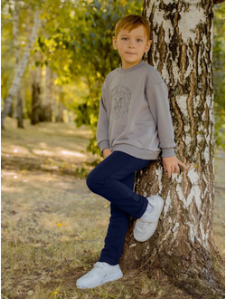 Брюки с подворотами синие