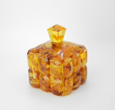 Шкатулка "Царская" со срезом янтаря