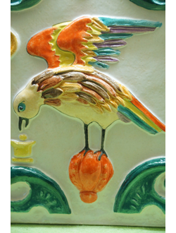 Соловей  с чашей любви (фасадный изразец)