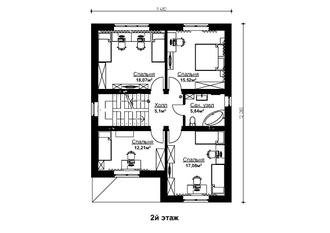 Дом из кирпича в Орле 160 кв.м. План второго этажа