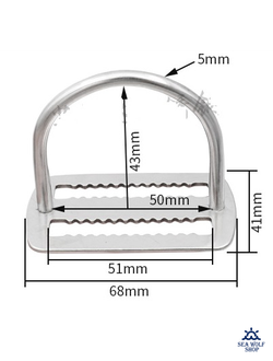 Пряжка стопор на ремень с D-кольцом, нержав. высокая