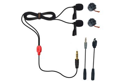 Двойной петличный микрофон Comica CVM-D02R 4.5M Красный