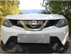 Защита радиатора Nissan Qashqai 2014-2019 black с парктроником