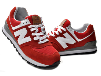 New Balance 574 Красные с белым сетка женские (36-40) Арт. 360M-A