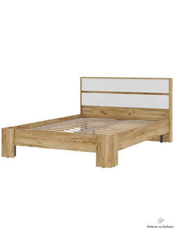 Хелен КР 02 кровать двуспальная 1,4х2 Дуб Крафт золотой/Белый (ортопедическое основание)