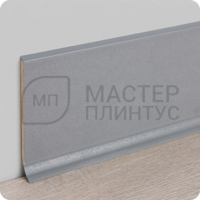 Напольный плинтус с мягким краем Dollken S100, высота 100 мм. толщина 5 мм. цвет серый