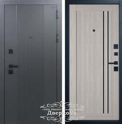 ВФД (VFD) ВЛАДИМИРСКАЯ ФАБРИКА ДВЕРЕЙ/ BALANCE Twin. ATUM PRO 33/ ЭКОШПОН Sharkskin - Stone Oak + ЧЕРНОЕ СТЕКЛО/ ТОЛЩИНА 112 мм/ ТРИ КОНТУРА/ МИНЕРАЛЬНАЯ ПЛИТА