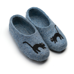 Купить тапочки войлочные "Котята" голубые