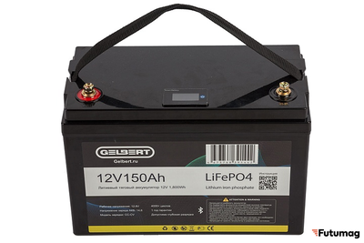Литиевый тяговый аккумулятор Gelbert LiFePO4 (12V/150Ah/150А/1,800Wh) [6-EVF-150] Bluetooth