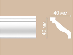 Потолочный плинтус из полиуретана с гладким профилем DECOMASTER (Декомастер) - 96015 (40х40х2400мм)