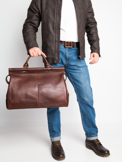 Кожаный саквояж Veano Premium brown (арт. 4004-53)