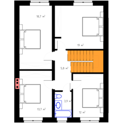 Двухэтажный дом с пятью спальнями и цокольным этажом 306м² (S13)