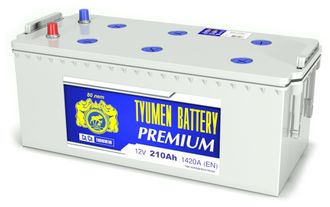 Аккумулятор Тюмень Премиум 210 Ач (TYUMEN BATTERY Premium) (518х228х238) 6СТ-210L ток 1420А конус прямая полярность - +