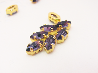 Наветт 4х8 мм цвет Purple Velvet #119,оправа Золото
