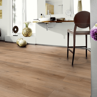 Биополы Wineo PURLINE 1000 wood XL Дуб Рустик Имбирь MLP314R в итнтерьере ванной