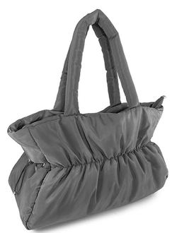 (АРТИКУЛ: 9536/09) СУМКА СРЕДНЕГО РАЗМЕРА, ТЕКСТИЛЬ, СЕРАЯ, РУЧКИ ЧЕРЕЗ ПЛЕЧО