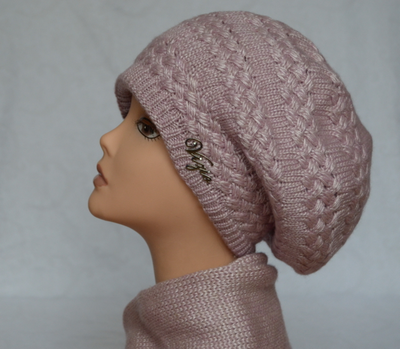 Зимний итальянский вязаный шарф и берет фото