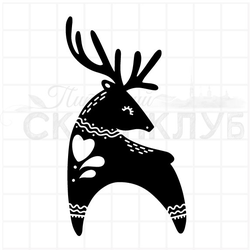 Штамп олень в народном стиле
